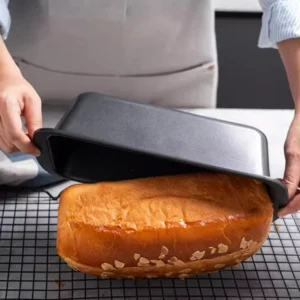 3Pcs Rectangular Baking Bread Loaf Pan,Gray Carbon Steel Nonstick Loaf Pan for Baking Homemade Bread,Toast,Brownies and Pound - Image 3