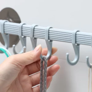 1pc Blue/White/Pink Suction Cup Type Hook 6 Rows for Kitchen Bathroom Corner Suspension Without Marks Hanger Hook - Image 2