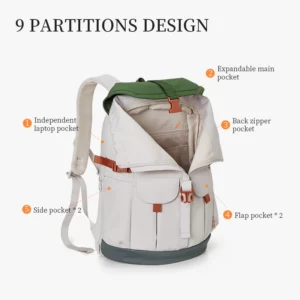 Aji Travel Laptop Backpack 2025 New Women Backpack Waterproof Expandable Men'S Backpacks Large Capacity Outdoor Travel Commuter - Image 2