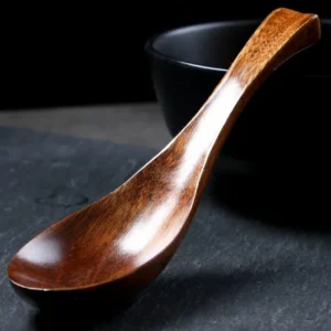 Wooden Spoon Long Handle Short Handle Soup Spoon Korean Kitchen Cooking Japanese Kitchen Utensils Ramen Spoon - Image 5