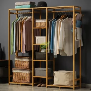 Extra Large Wardrobe Modern Multifunction Storage Rack Floor Shoe Rack with Coat Hanger Home Furniture Organizer - Image 3
