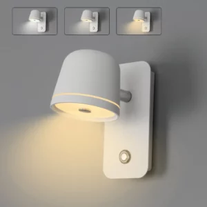 Aisilan LED Dimmable Wall Lamp with On/Off Switch Adjust Brightness and 3-CCT Rotation Wall Sconce for Bedside Living Room - Image 2