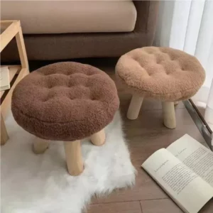 Cookie Small Stool Soft Seat Chair Girlish Heart Bedroom Solid Wood Bench Lliving Room Kids Shoe Changing Stool Home Furniture - Image 5