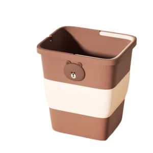 Cartoon Bear Car Trash Can Storage Basket with Handles Foldable Car Organizer Box Sundries Bucket Waste Container - Image 5