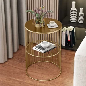 Nordic Iron Light Luxury Side Table Small Coffee Table Flower Few Sofa Corner Cabinet Rack Living Room Mini Round Corner Table - Image 4