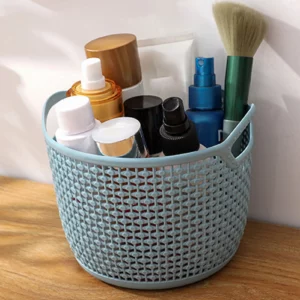 Portable Lightweight Plastic Container Case with Handle, Large Capacity Drain Storage Baskets, Stationery, Toiletries, Cosmetics - Image 5
