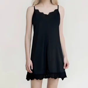 One piece of women's pajamas. It is a fashionable, elegant and sexy camisole pajamas with lace trims. It's a solid-color dress, - Image 5