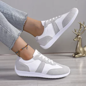 2024 New Women Platform Sneakers Leather Patchwork Casual Sport Shoes Ladies Outdoor Fashion Running Shoes Woman Designer Shoes - Image 3