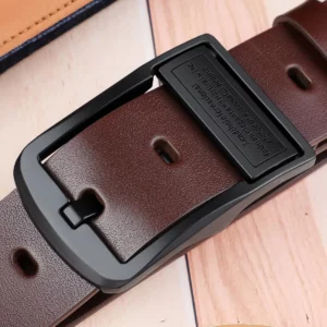 Leather Men's Belt Fashion Metal Alloy Pin Buckle Adult Luxury Brand Jeans Business Casual Waist Male Strap Brand - Image 4