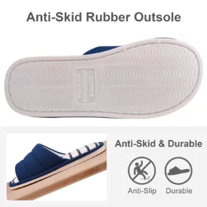 Crestar New Women Cotton Slippers Fashion Open-Toed Slippers Soft Memory Foam Home Shoes Female Breathable Bedroom Flat Slippers - Image 3