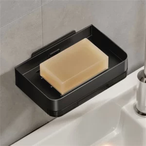 Aluminum Alloy Soap Holder Bathroom Soap Dish With Drain Water Wall Mounted Soap Box Bathroom Accessories - Image 3