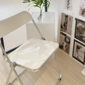 Acrylic Modern Minimalist Transparent Folding Table Simple Ins Style Study Table Home Computer Table Dining Table Chair - Image 5