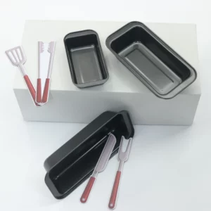 3Pcs Rectangular Baking Bread Loaf Pan,Gray Carbon Steel Nonstick Loaf Pan for Baking Homemade Bread,Toast,Brownies and Pound - Image 5