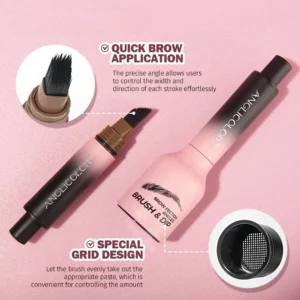 Wild Eyebrow Pencil Square Angled Brush Velvet 3D Brow Dye Cream Hairline Anti-smudge Waterproof Multifunction Eyebrow Tint Pen - Image 5