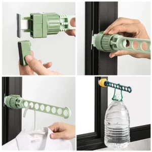 1/2PCS Travel Clothes Hanger Portable Window Frame Hanging Drying Rack For Indoor Wall Mounted Space Saving Clothes Hanger - Image 5