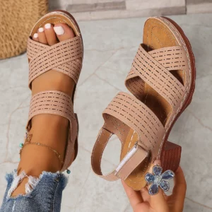 Summer Wedges Sandals Women 2024 New Fashion Non Slip Beach Shoes Woman Lightweight Casual Platform Comfortable Sandals Women - Image 3
