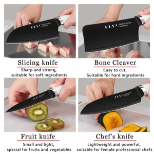 Imported German steel craftsman forged kitchen knife set, professional chef knife,sharp bone versatile knife,kitchen accessories - Image 4