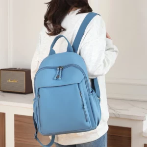Waterproof Nylon Women's Backpack Designer High Quality Travel Bagpack Solid Color College Wind School Bag Casual Shoulder Sac - Image 6