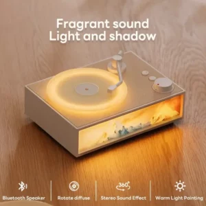 Portable Retro Vinyl Record Music Player Wireless Speaker 5W HIFI Stereo Sound with Night Light & Aroma Caixa De Som Bluetooth - Image 2