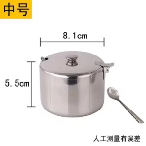 Mini Stainless Steel Kichen Salt Storage Pot Jars Tea Sauces Coffee Jam Storage Pot with Lid Spoon - Image 5