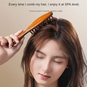 Multi-Functional Wood Therapy Massage Comb Scalp Head Massager Natural Sandalwood Circular Tooth Guasha Scraping Body Massager - Image 2