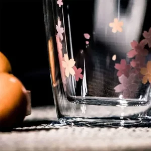 Double Wall Glass Cup with Sakura Printings 350ml Lovely Heat Insulation Coffee Milk Shake Juice Glass Tumbler 1 Piece - Image 3