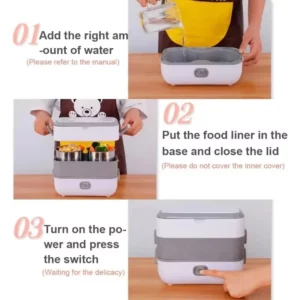 New Electric Lunch Box Portable Double Thermal Insulation Lunch Box with Stainless Steel Liners Home Food Heating Container Boxs - Image 5
