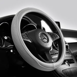 Napa Leather Perforated Patchwork Car Steering Wheel Cover, Non-slip, Breathable, Universal 15 Inch (Approx. 38cm) - Image 5
