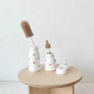 Korean Ins Newborn Bottle Nipple Brush Baby Special Long-handled Cleaning Brush Silicone Cleaning Brush Set - Image 3