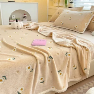 Floral Print Flannel Baby Blanket Bedding soft kids Nap Cover Air Conditioning Blankets Summer Thin Quilt Sofa Shawl - Image 3