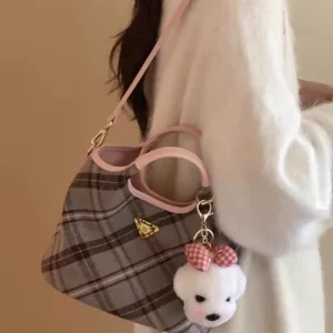 Norwegian Girls Tote Bag Girls Spring Summer Checkered Handbag Commuter Single Shoulder Crossbody Bag Gifts For Girls - Image 3