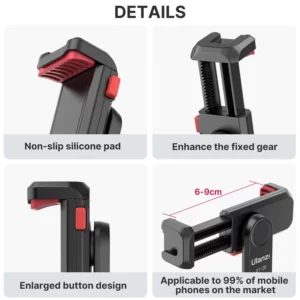 ULANZI ST-06S 360° Swivel Mobile Phone Tripod Stand with 2 Cold Shoes, All Mobile Phones Compatible - Image 4