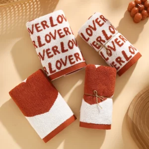 LOVE Heart Cotton Towel Red Soft Face Bath Towels Absorbent Shower Towel for Bathroom Adults Couple Wedding Valentine's Day Gift - Image 2