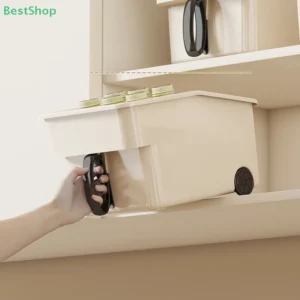 Kitchen High Cabinet Storage Box With Handle Snacks And Sundries Organize Storage Deep Cabinet High Storage Basket - Image 4