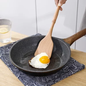 7pcs Wood Kitchen Utensils Set with Bamboo Joint Design Nature Wooden Spaghetti Spoons Wok Spatula for Cooking Accessories - Image 5