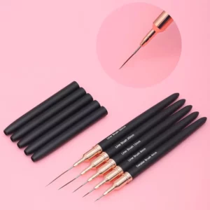 Black Nail Art Liner Brushes 5Sizes Painting Nail Design Pen /8/12/20/25mm Drawing Tool for Long Lines Thin Details Manicure Pen - Image 4