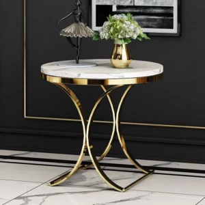 Rock Plate Coffee Table Italian Light Luxury Living Room Sofa Storage Table Coffee Table Balcony Round Side Tables - Image 3