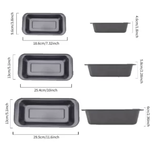 3Pcs Rectangular Baking Bread Loaf Pan,Gray Carbon Steel Nonstick Loaf Pan for Baking Homemade Bread,Toast,Brownies and Pound - Image 6