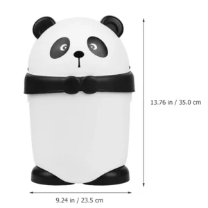 Cute Cartoon Panda Trash Can With Lid Kitchen Bedroom Office Waste Bins Reusable Garbage Bin Plastic BathroomTrashCan - Image 6