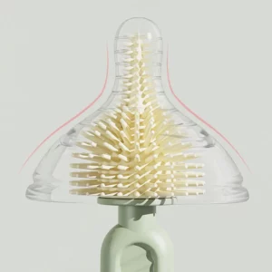 Baby Silicone Bottle Brush Portable Straight Handle Cleaning Tool Set 360° Rotating Drying Rack Combination Bottle Washing Brush - Image 3