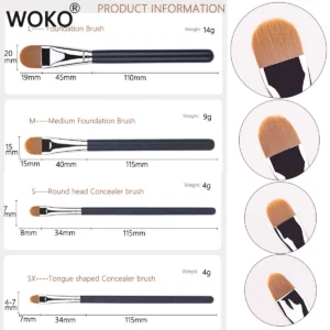 4 Types Sizes Upgraded Ultra-thin Foundation Concealer Makeup Brush Professional Liquid Foundation Cream Concealer Make-up Tool - Image 5