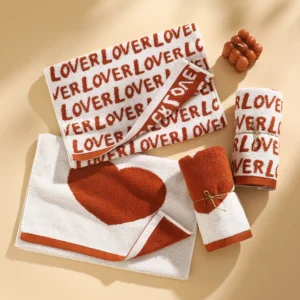 LOVE Heart Cotton Towel Red Soft Face Bath Towels Absorbent Shower Towel for Bathroom Adults Couple Wedding Valentine's Day Gift - Image 3
