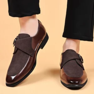 Retro Pointed Toe Moccasin Soft Male Casual Shoe Cowhide Elegant Low Price Pu Men's Leather Shoes Classic Original 2024 Trend - Image 1