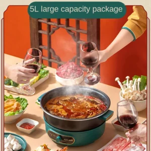 220V 4L / 5L Multi-Cooker Separable Electric Hot Pot and Electric Rice Cooker with Non-Stick Coating Stir-frying Function - Image 3