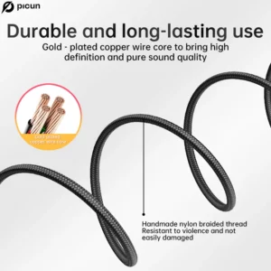 Picun C60 Wired On-Ear Headphones with Mic & Volume Control Noise Isolating Computer Wired Over Ear Aux Jack 3.5mm - Image 4