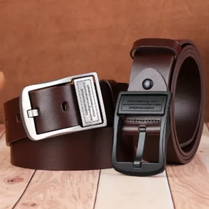 Leather Men's Belt Fashion Metal Alloy Pin Buckle Adult Luxury Brand Jeans Business Casual Waist Male Strap Brand - Image 3