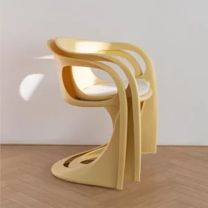 Nordic Simple Design Art Curved Chair Home Balcony Backrest Living Room Dining Room Chair Home Decor Bedroom Dressing Chair - Image 4