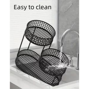 Multi Layer Kitchen Organizer Fruit Vegetable Shelf Bathroom Makeup Storage Desktop Dim Sum Storage Basket Kitchen Accessories - Image 5