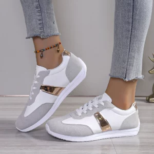 2024 New Women Platform Sneakers Leather Patchwork Casual Sport Shoes Ladies Outdoor Fashion Running Shoes Woman Designer Shoes - Image 2