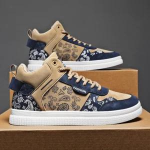 Mens Skate Shoes High-top Sports Casual Walking Shoes Lace-up Childrens Sneakers Luxury Design 2024 New Tennis Shoes for Men - Image 1
